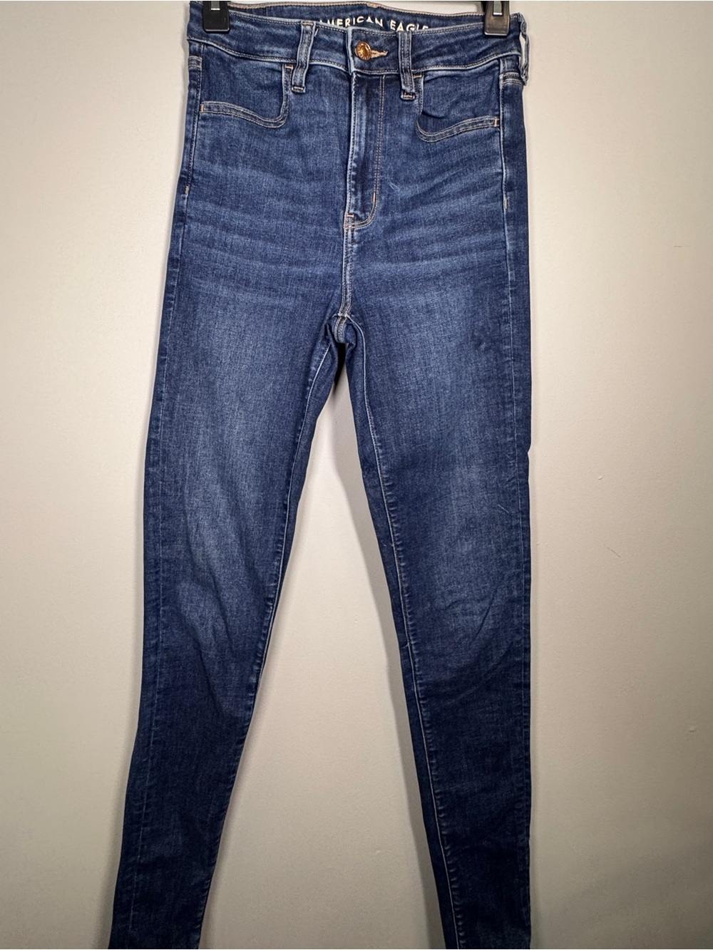 American Eagle Outfitters High-Rise Skinny Jeans in Blue Wash